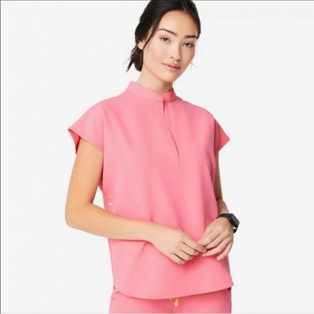 Limited edition neon pink Rafaela scrub top